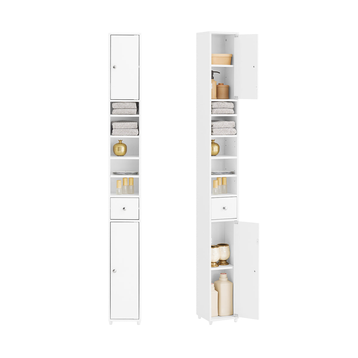 Haotian Bathroom Cabinet Bathroom Tall Cabinet, BZR34-W– haotiangroup