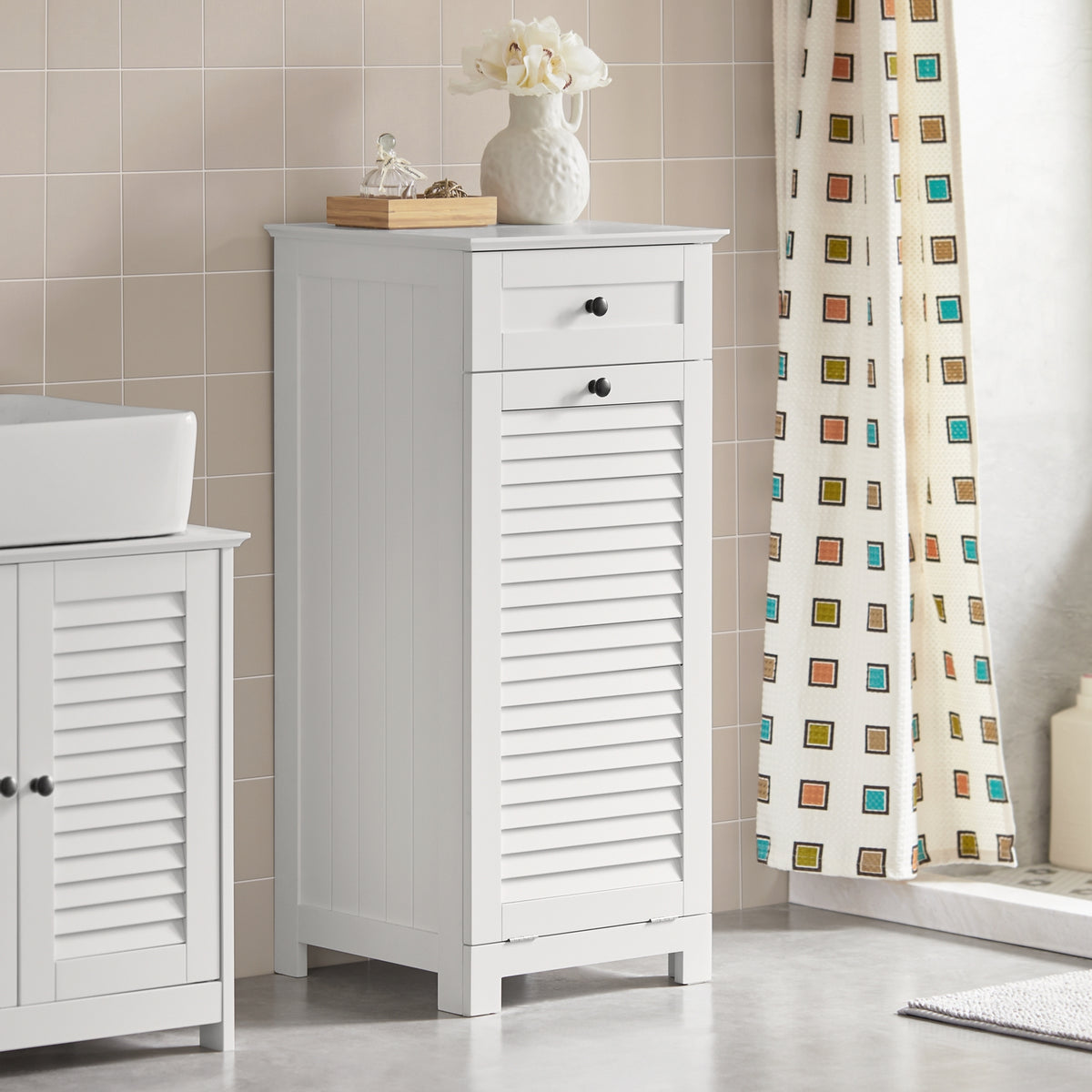 Haotian Free Standing Tall Bathroom Storage Cabinet, FRG236-W