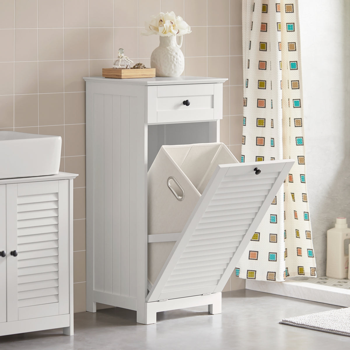 Haotian Free Standing Tall Bathroom Storage Cabinet, FRG236-W