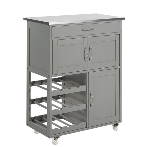 Kitchen Serving Trolley Cart with Doors and Drawers, FKW45-HG