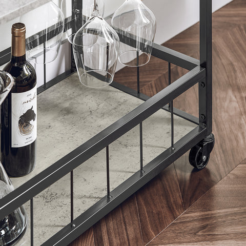 3 Tiers Kitchen Trolley Serving Cart with Wine Rack, FKW56-HG