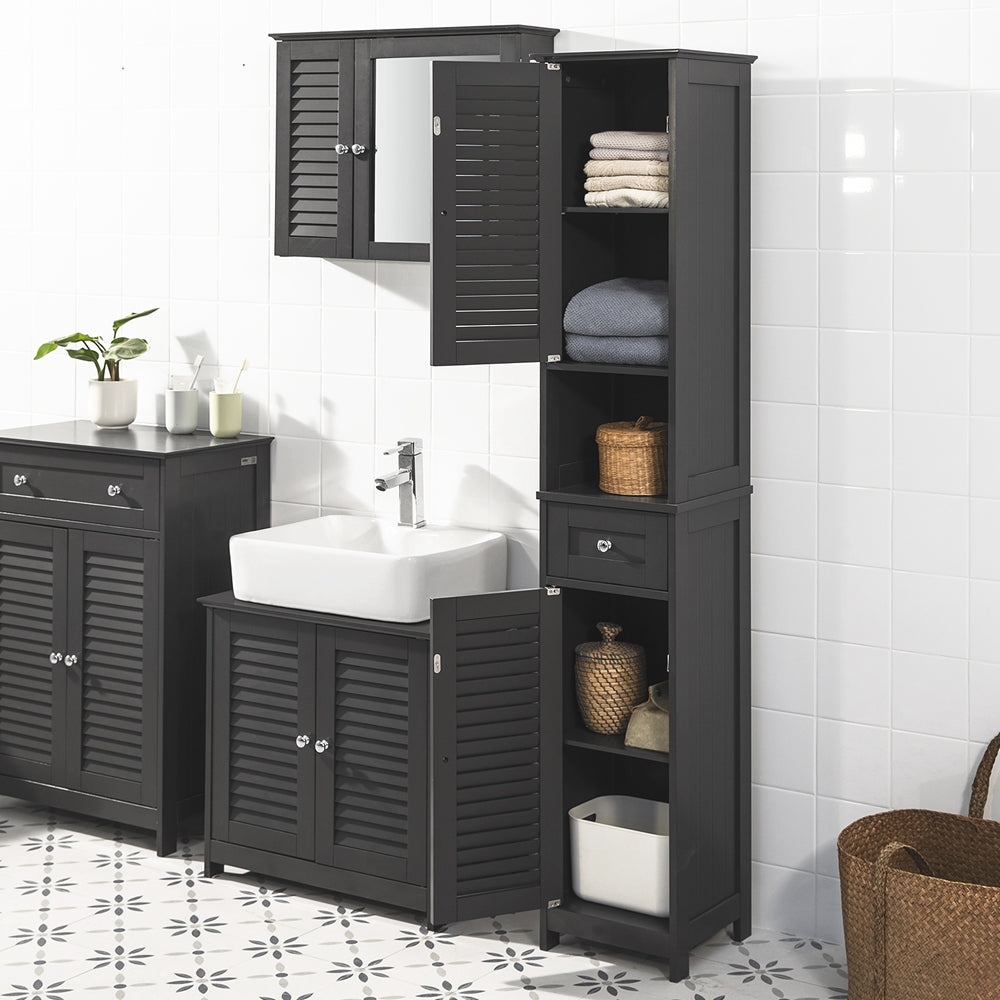 Buy Haotian White Floor Standing Tall Bathroom Storage Cabinet