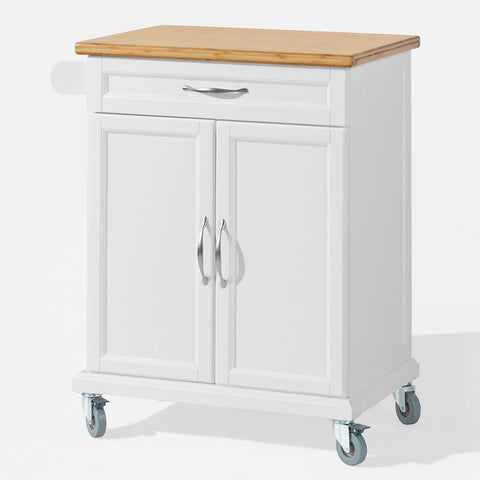 Kitchen Storage Trolley Cart with Bamboo Top, FKW13-WN