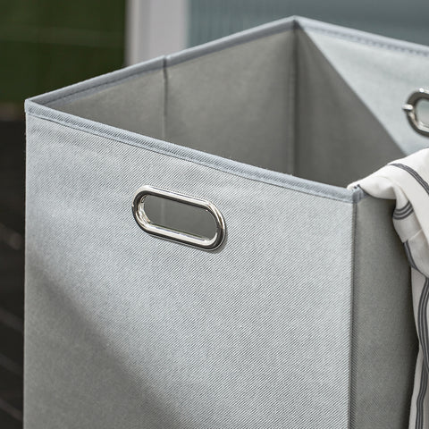 Glass Door Laundry Basket Storage Cabinet, BZR116-W