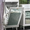 Glass Door Laundry Basket Storage Cabinet, BZR116-W