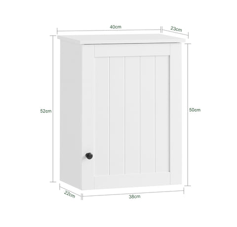 White Wall Mounted Single Door Bathroom Cabinet,BZR19-W