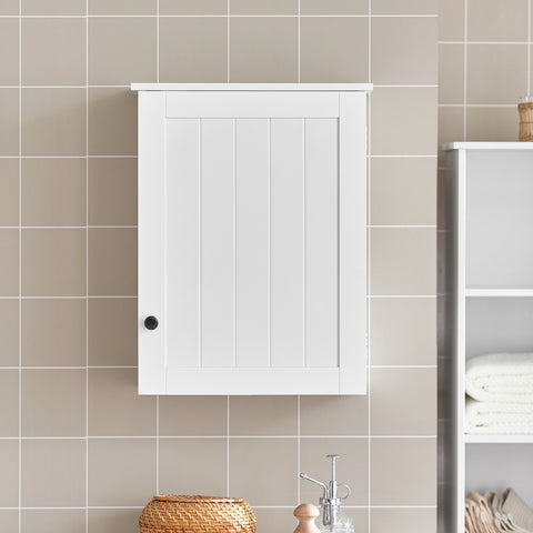 White Wall Mounted Single Door Bathroom Cabinet,BZR19-W