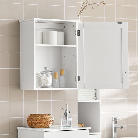White Wall Mounted Single Door Bathroom Cabinet,BZR19-W