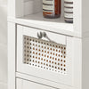 Rattan Door Tall Bathroom Storage Cabinet, BZR36-W