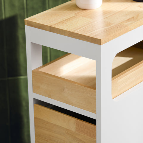 Bathroom Toilet Paper Roll Holder, Narrow Bathroom Cabinet, BZR54-WN