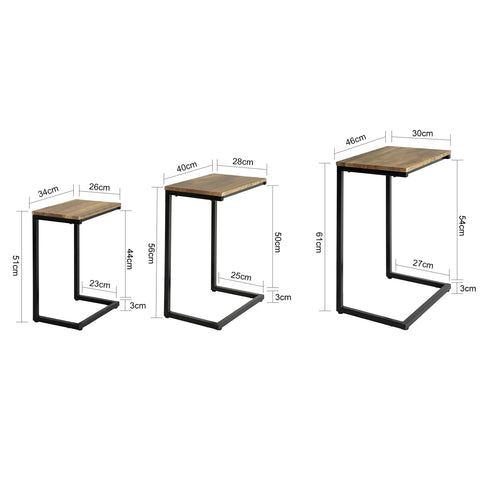 Nesting Tables Set of 3 Coffee Tables Living Room Stacking Side Tables, FBT102-F