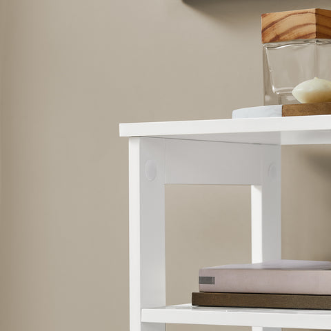 Side Table End Table Bedside Table with 3 Shelves and 1 Drawer, FBT91-W