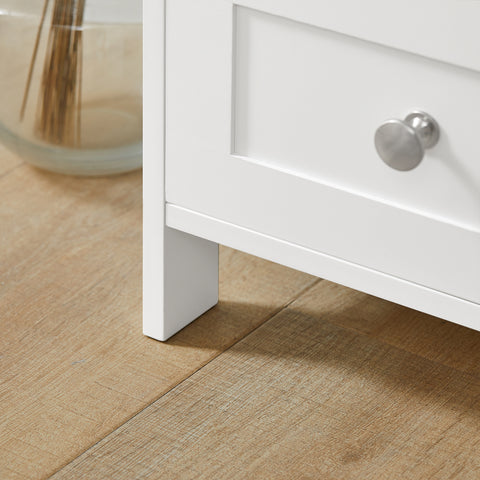 Side Table End Table Bedside Table with 3 Shelves and 1 Drawer, FBT91-W