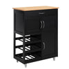 Kitchen Serving Trolley Cart with Doors and Drawers, FKW45-SCH