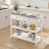 Kitchen Serving Trolley Cart with Stainless Steel Top, FKW47-W