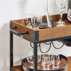 3 Tiers Kitchen Trolley Serving Cart with Wine Rack, FKW56-N