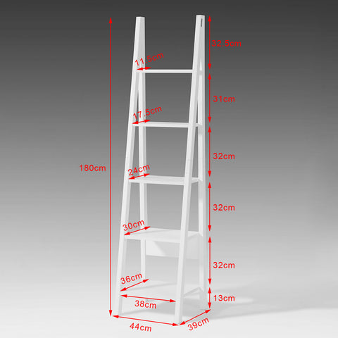 5 Tiers Ladder Storage Display Wall Shelf, FRG101-W