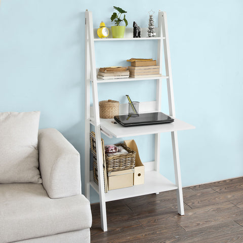 Ladder Bookcase Wall Shelf with Memo Board, FRG115-W