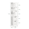 Tall Bathroom Storage Cabinet with Shelves, FRG126-W