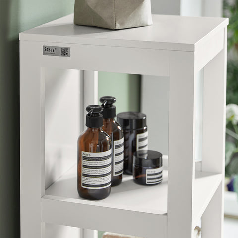 Tall Bathroom Storage Cabinet with Shelves, FRG126-W