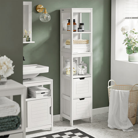 Tall Bathroom Storage Cabinet with Shelves, FRG126-W