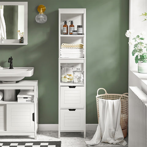 Tall Bathroom Storage Cabinet with Shelves, FRG126-W