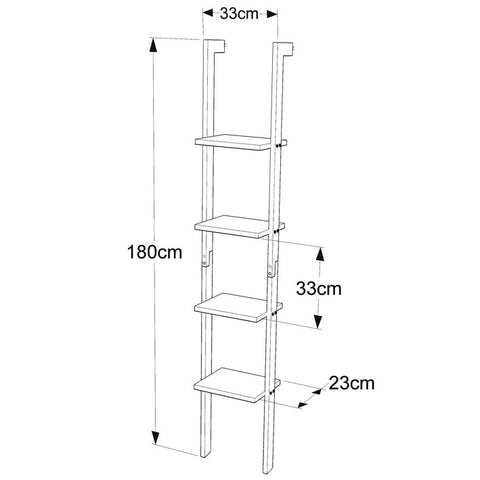 Modern 4 Tiers Display Storage Wood Wall Shelf, FRG15-SCH