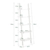 5-tier Ladder BookcaseStorage Shelf,FRG17-W