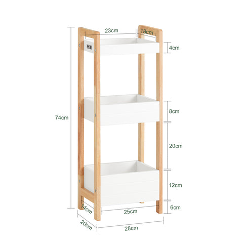 3 Tiers Bathroom Shelf Storage Display Shelf Rack Organizer Shelving Unit, FRG226-WN
