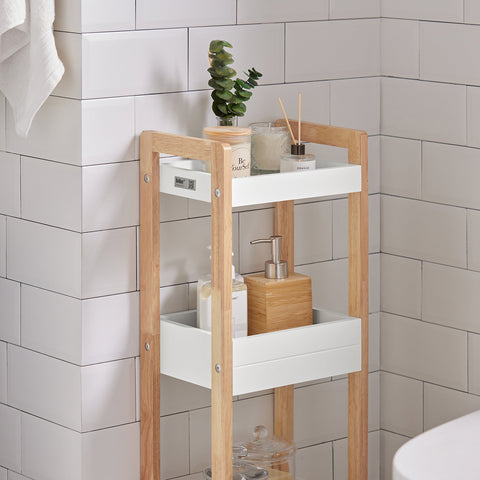 3 Tiers Bathroom Shelf Storage Display Shelf Rack Organizer Shelving Unit, FRG226-WN