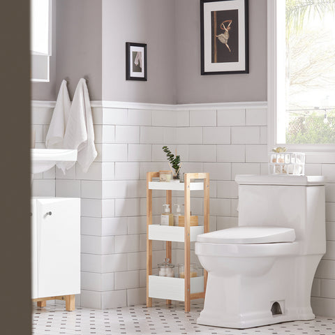 3 Tiers Bathroom Shelf Storage Display Shelf Rack Organizer Shelving Unit, FRG226-WN