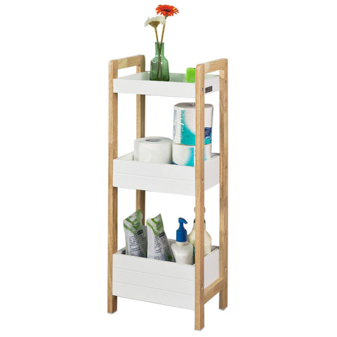 3 Tiers Bathroom Shelf Storage Display Shelf Rack Organizer Shelving Unit, FRG226-WN
