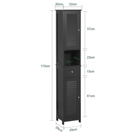 Free Standing Tall Bathroom Storage Cabinet, FRG236-DG