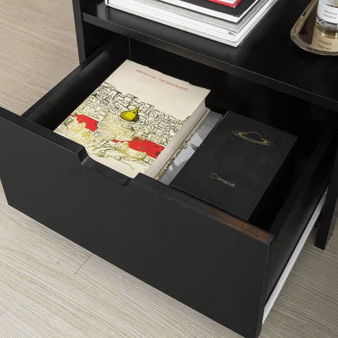 Nightstand Bedside Table with 2 Drawers, FRG258-SCH