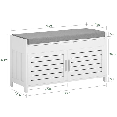 Lift-up Top & Cabinet Storage Bench, FSR102-W