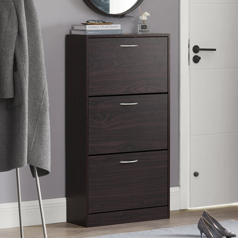 3 Flip-Drawers Shoe Cabinet, FSR110-BR