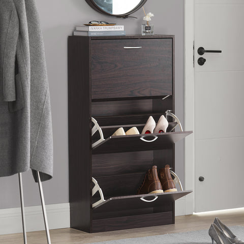 3 Flip-Drawers Shoe Cabinet, FSR110-BR