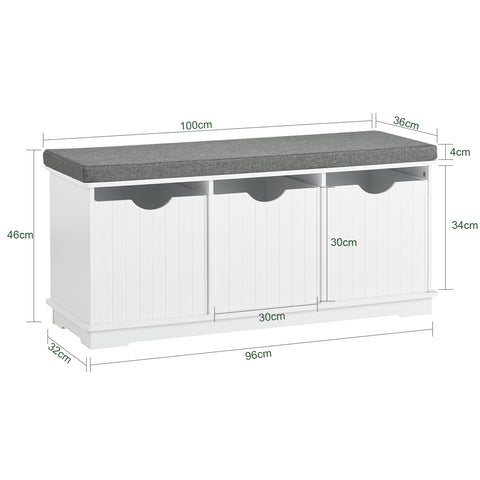 3 Drawers Storage Bench, FSR30-W