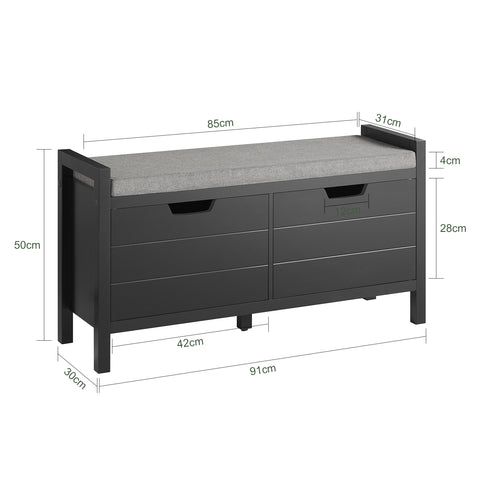 2 Cabinet-Doors Storage Bench, FSR63-SCH