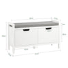 2 Cabinet-Doors Storage Bench, FSR63-W