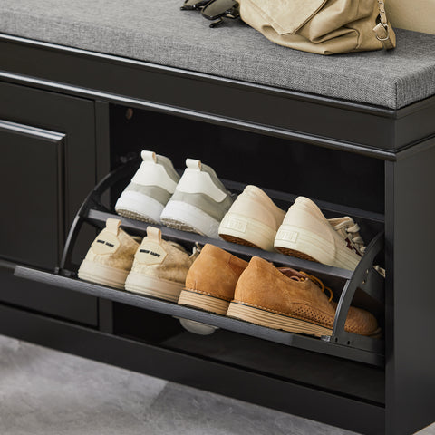 2 Flip-Drawers Shoe Bench, FSR64-SCH