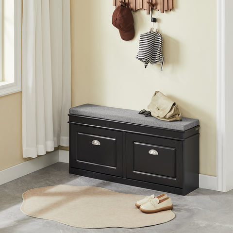 2 Flip-Drawers Shoe Bench, FSR64-SCH