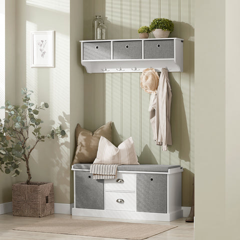 2 Baskets & 2 Slide-Drawers Storage Bench, FSR66-HG