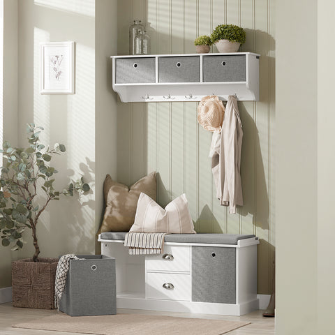 2 Baskets & 2 Slide-Drawers Storage Bench, FSR66-HG