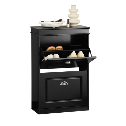 2 Drawers Shoe Cabinet Shoe Storage Organizer, FSR78-SCH