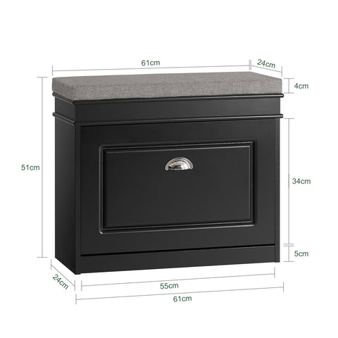 1 Flip-Drawer Shoe Bench, FSR82-K-SCH