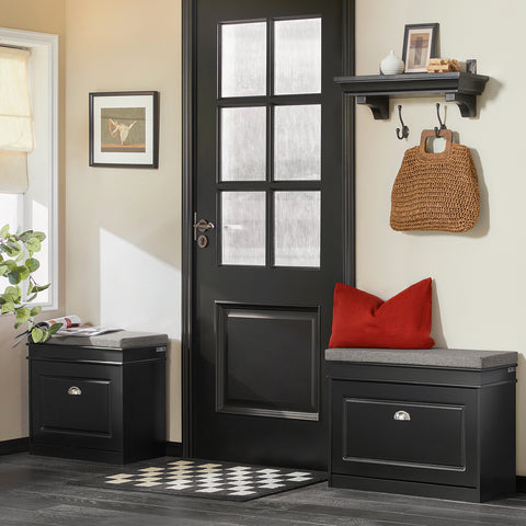 1 Flip-Drawer Shoe Bench, FSR82-K-SCH