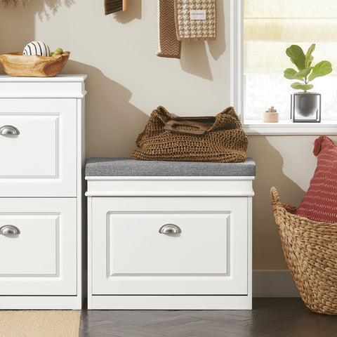 1 Flip-Drawer Shoe Bench, FSR82-K-W