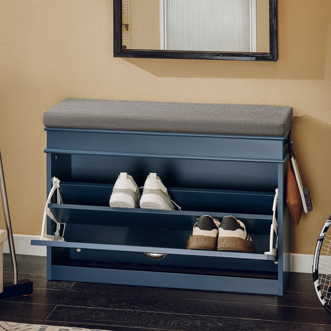 1 Flip-Drawer Shoe Bench, FSR82-L-B