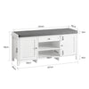 2 Cabinet-Doors, Drawer & Shelf Storage Bench, FSR83-W
